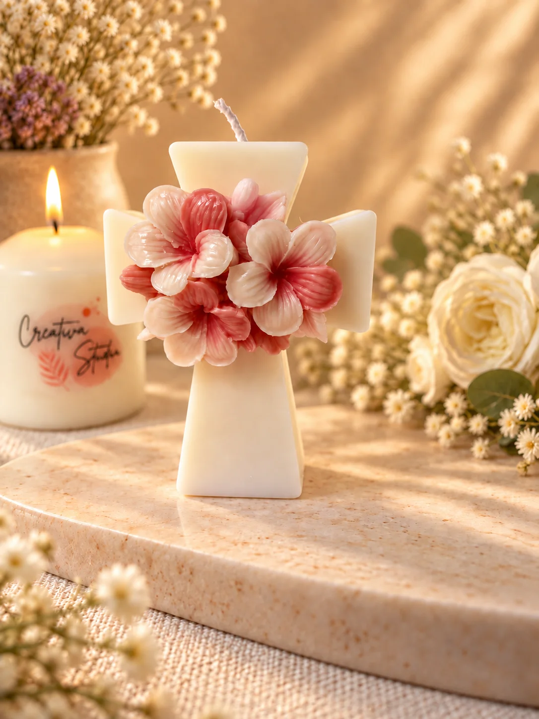 Vela cruz floral