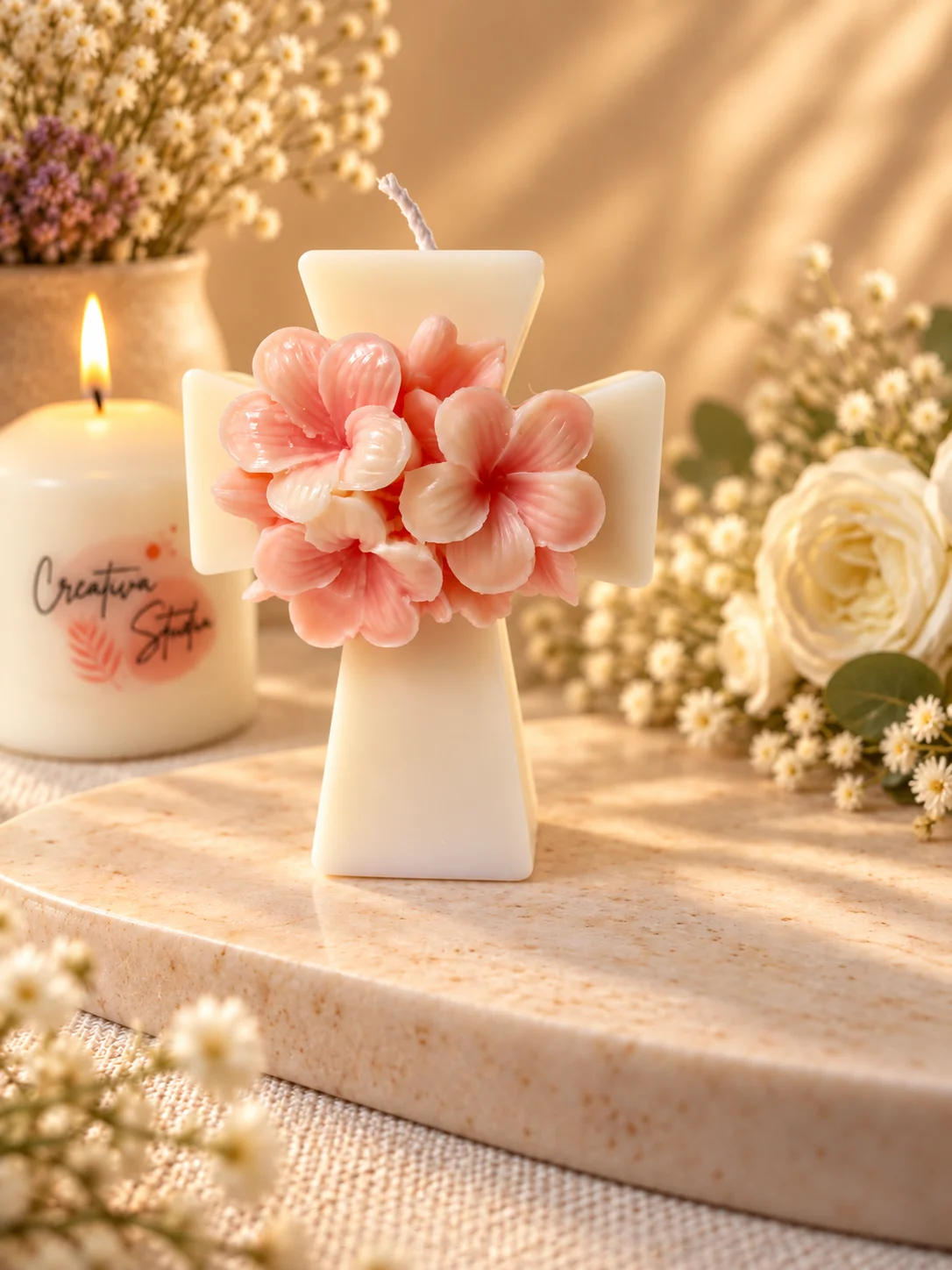 Vela cruz floral